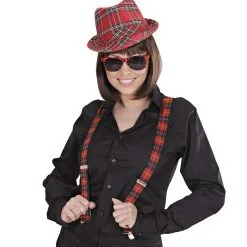 Bril Schotse Ruit Rood -Sieraden Verkoopwinkel 0339g e 1