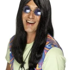 Zwarte 60s Hippie Pruik