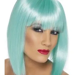 Blauwe Neon Glam Pruik