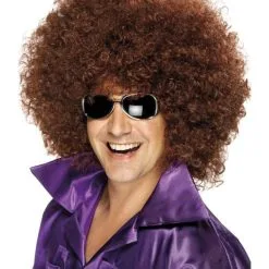 Grote Afro Pruik Bruin