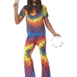 60s Tie Dye Hippie Man Kostuum