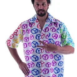 Kleurrijk Hippie Peace Shirt Man