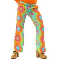 Jaren 60 Psychedelische Golven Flower Power Hippie Festival Broek Man