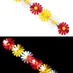 Hoofdband Met Bloemen En Licht Rood Wit Geel Zonder Batterijen