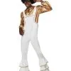 70s Glamour Disco Goud Wit Man Kostuum