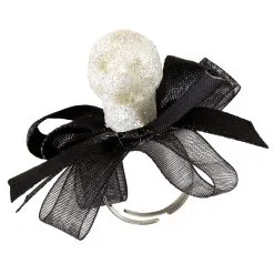 Fancy Ring Glitter Schedel Met Strikje
