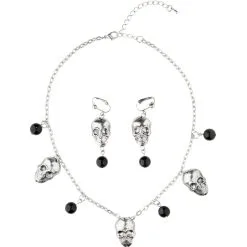 Halloween Juweel Ketting En Oorbellen Schedels