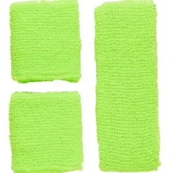 Atletische 80s Zweetband Set Neon Groen