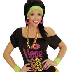 Atletische 80s Zweetband Set Neon Groen -Sieraden Verkoopwinkel wdm1014 05833 c 5