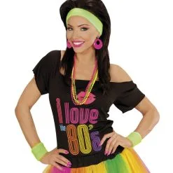 Atletische 80s Zweetband Set Neon Groen -Sieraden Verkoopwinkel wdm1014 05833 d 5