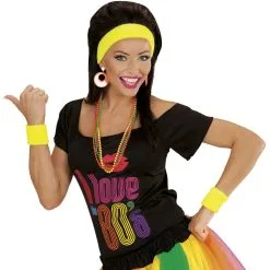 Atletische 80s Zweetband Set Neon Geel -Sieraden Verkoopwinkel wdm1014 05835 c 5