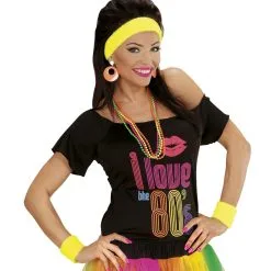 Atletische 80s Zweetband Set Neon Geel -Sieraden Verkoopwinkel wdm1014 05835 d 5