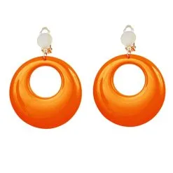 Flower Girl Oorringen Neon Oranje