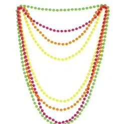 Kleurige Set Van 4 Parelkettingen Neonkleuren