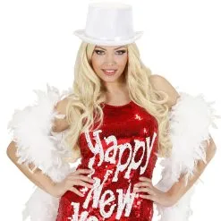 Hoge Hoed Wit, Fluweel -Sieraden Verkoopwinkel wdm1014 1435b d 1