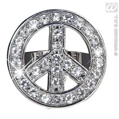 Sieraden Verkoopwinkel 7 Peace And Love Ring Strass