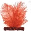 Hoofdband Rood Met Marabou En Edelsteen