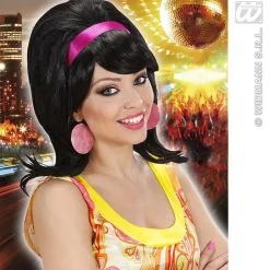 Pruik, 60s Modieus Zwart