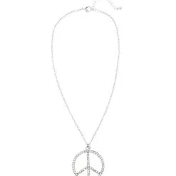 Peace Woman Ketting Strass, Hippie
