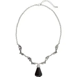 Halloween Accessoire Ketting Vleermuis Met Zwarte Steen