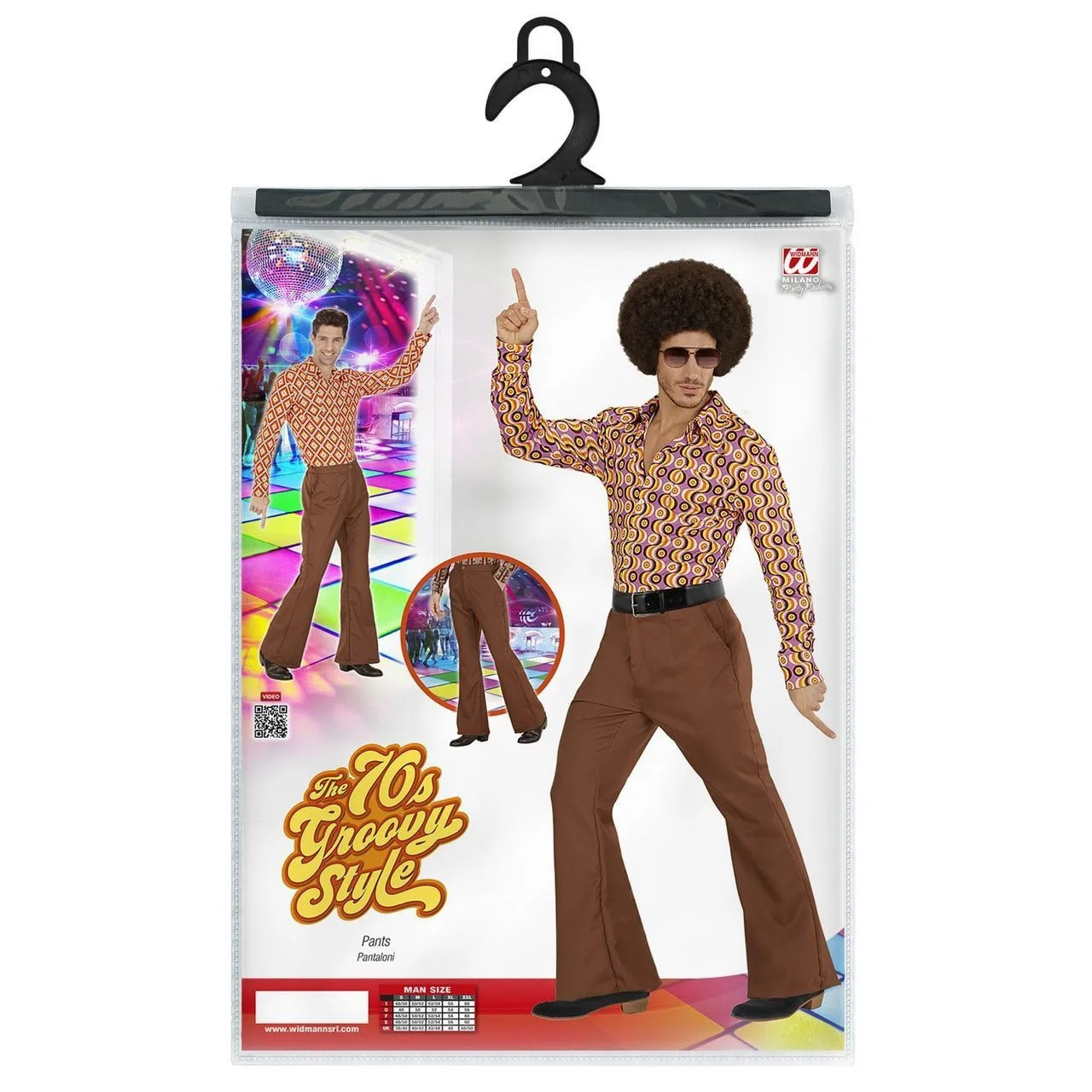 Groovy Gandalf 70s Heren Broek, Bruin Man 4 Groovy Gandalf 70s Heren Broek, Bruin Man - Afbeelding 4