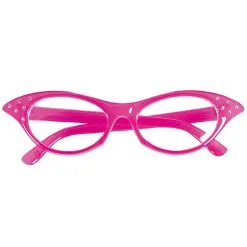 Bril 50s Roze Met Strass