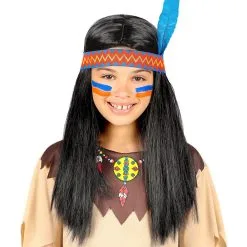 Asakiwaki Indianen Pruik Met Hoofdband