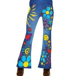 70s Legging Hippie Peace Love And Happiness Vrouw