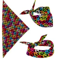 Bandana Happy Hippie Peace 55 X 55 Centimeter -Sieraden Verkoopwinkel wdm 2021 34268 4 1